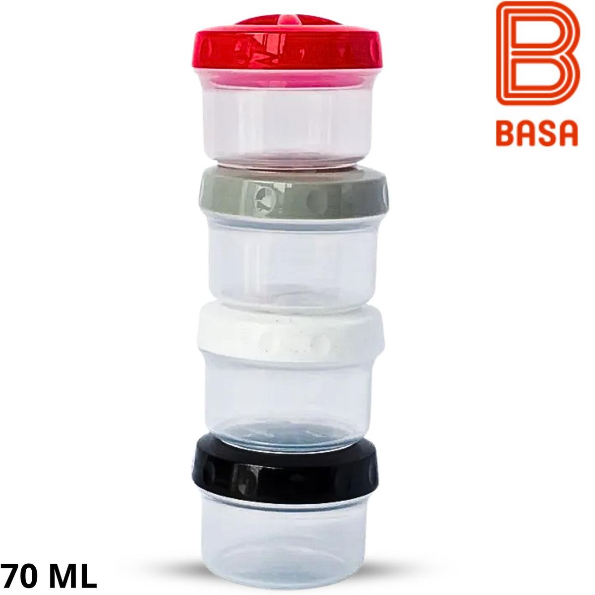 BASA - Set Condimentero Con Tapa 70 Ml X 3 Piezas (Color Surtido)- basa