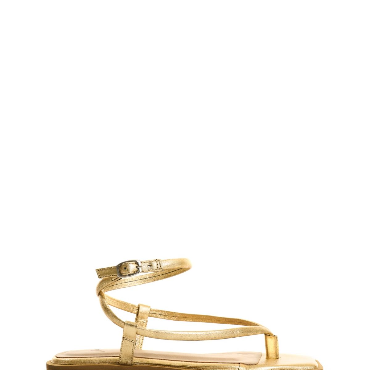 VELEZ - Vélez Sandalia Plana Cuero Folia Mujer Galera Dorado