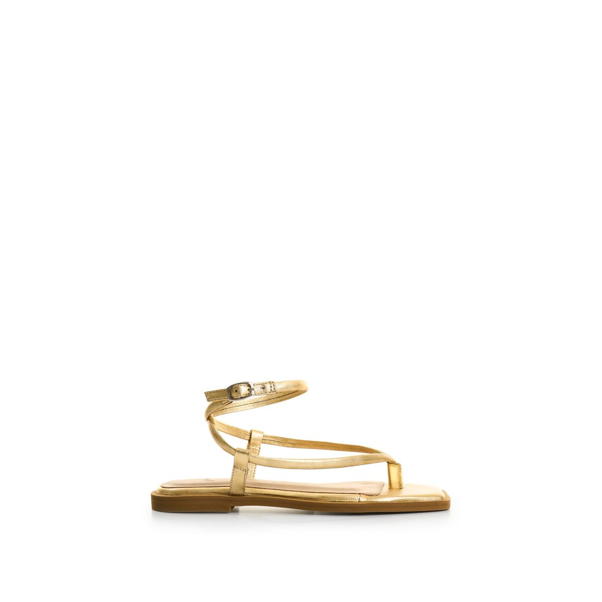 VELEZ - Vélez Sandalia Plana Cuero Folia Mujer Galera Dorado