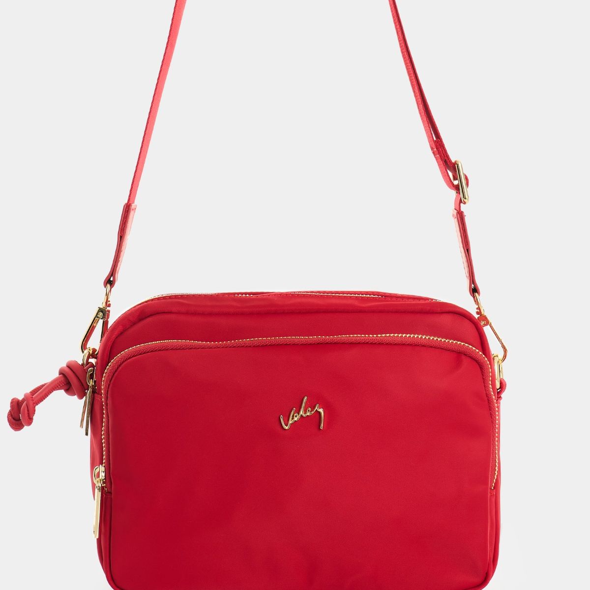 VELEZ - Vélez Manos Libres En Lona Y Cuero Para Mujer Square Rojo