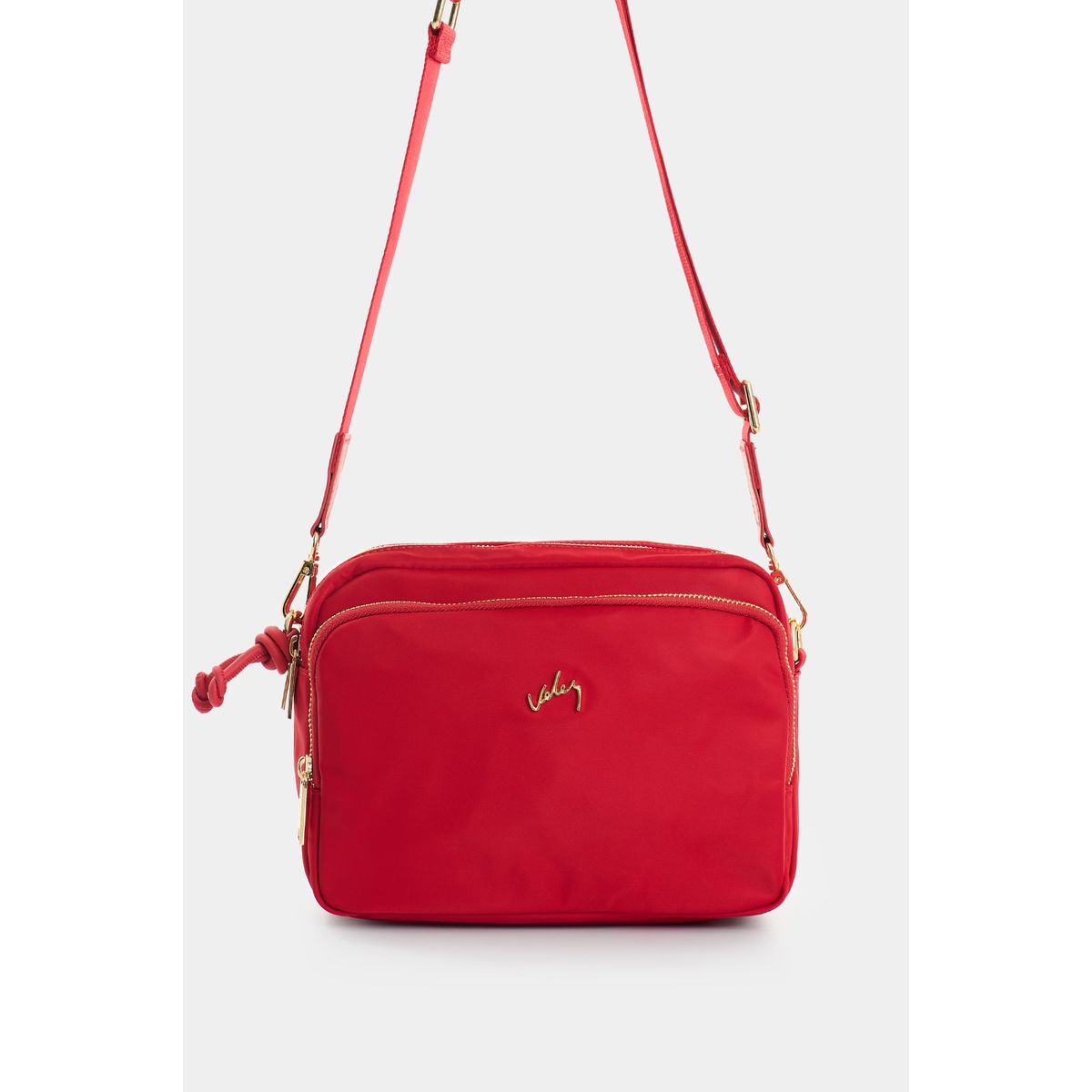 VELEZ - Vélez Manos Libres En Lona Y Cuero Para Mujer Square Rojo