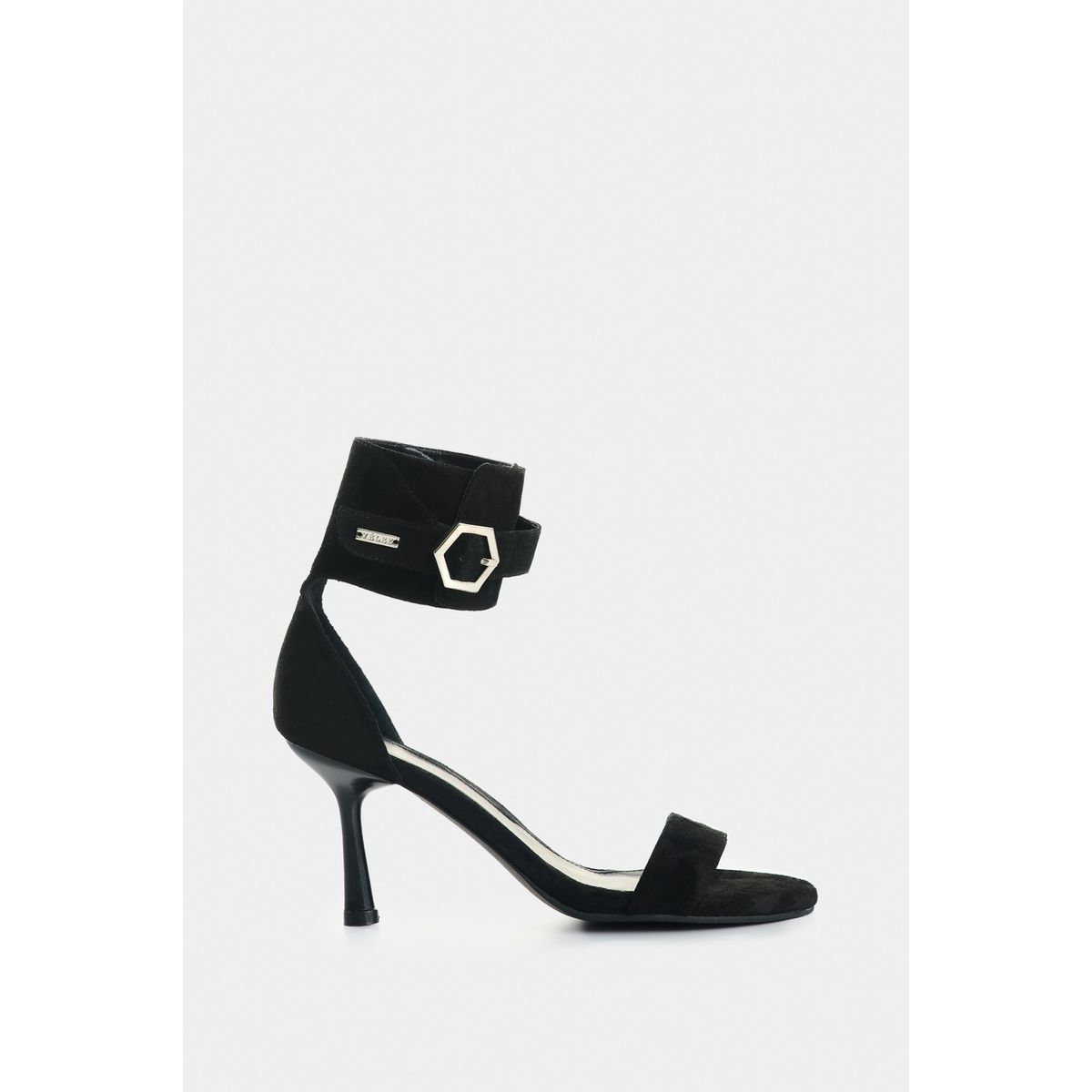 VELEZ - Vélez Sandalia Tacón Cuero Gamuzado Mujer Ophelia Negro