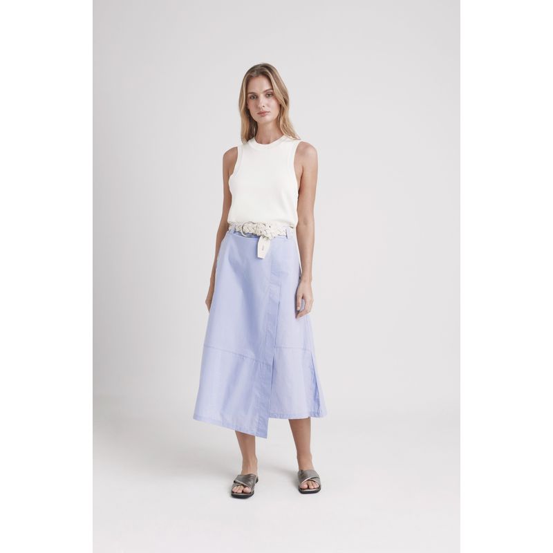 VELEZ - Vélez Falda Orquídea Tejido Mujer Asimétrico Azul Claro