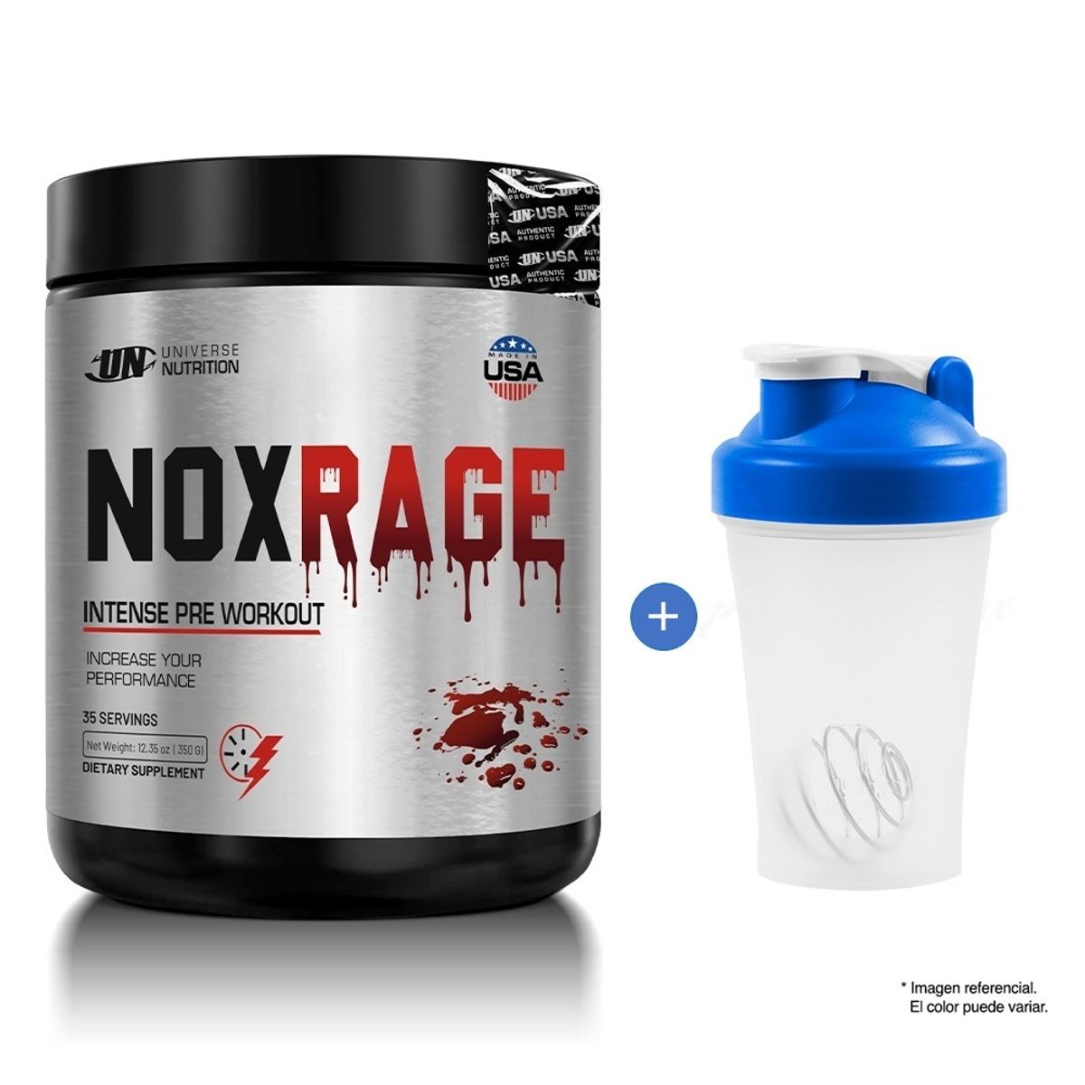 Universe Nutrition - Nox Rage 350GR 35 servicios Fruit punch