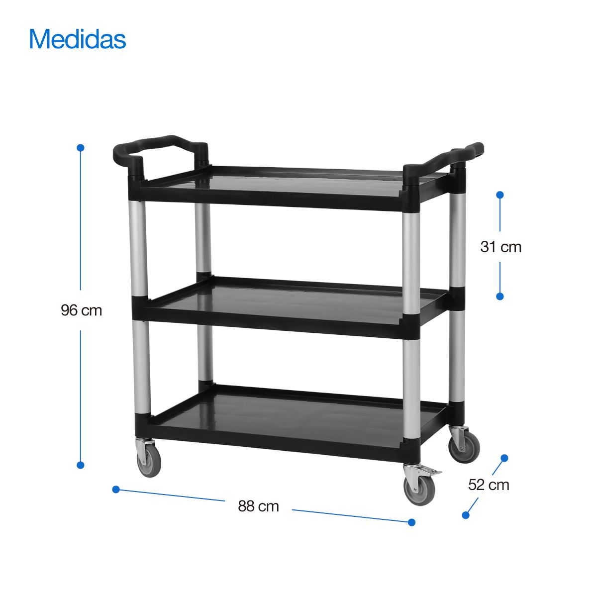 GENERICO - CARRITO UTILITARIO CARRITO DE SERVICIO PARA RESTAURANTE