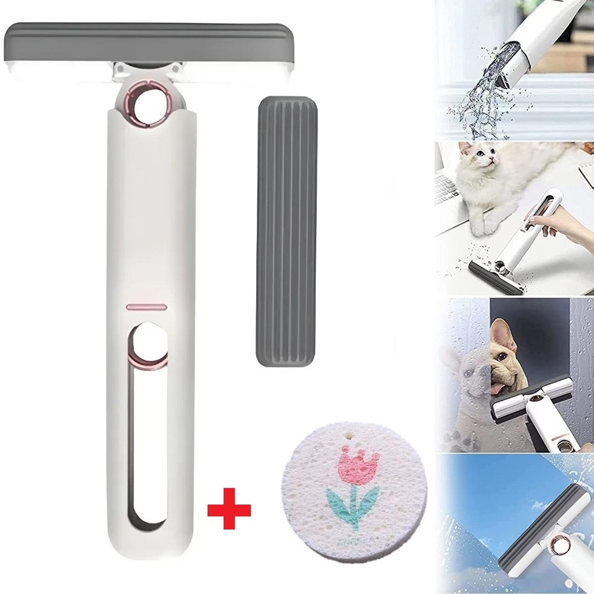 GENERICO - Set de 2 Mini Mopas Portatil Limpiador exprimible para limpieza