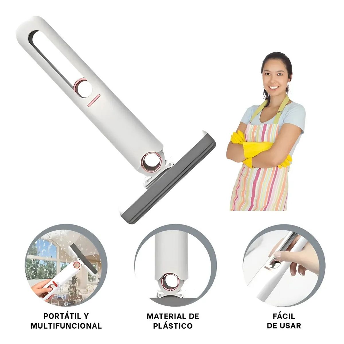 GENERICO - Set de 2 Mini Mopas Portatil Limpiador exprimible para limpieza