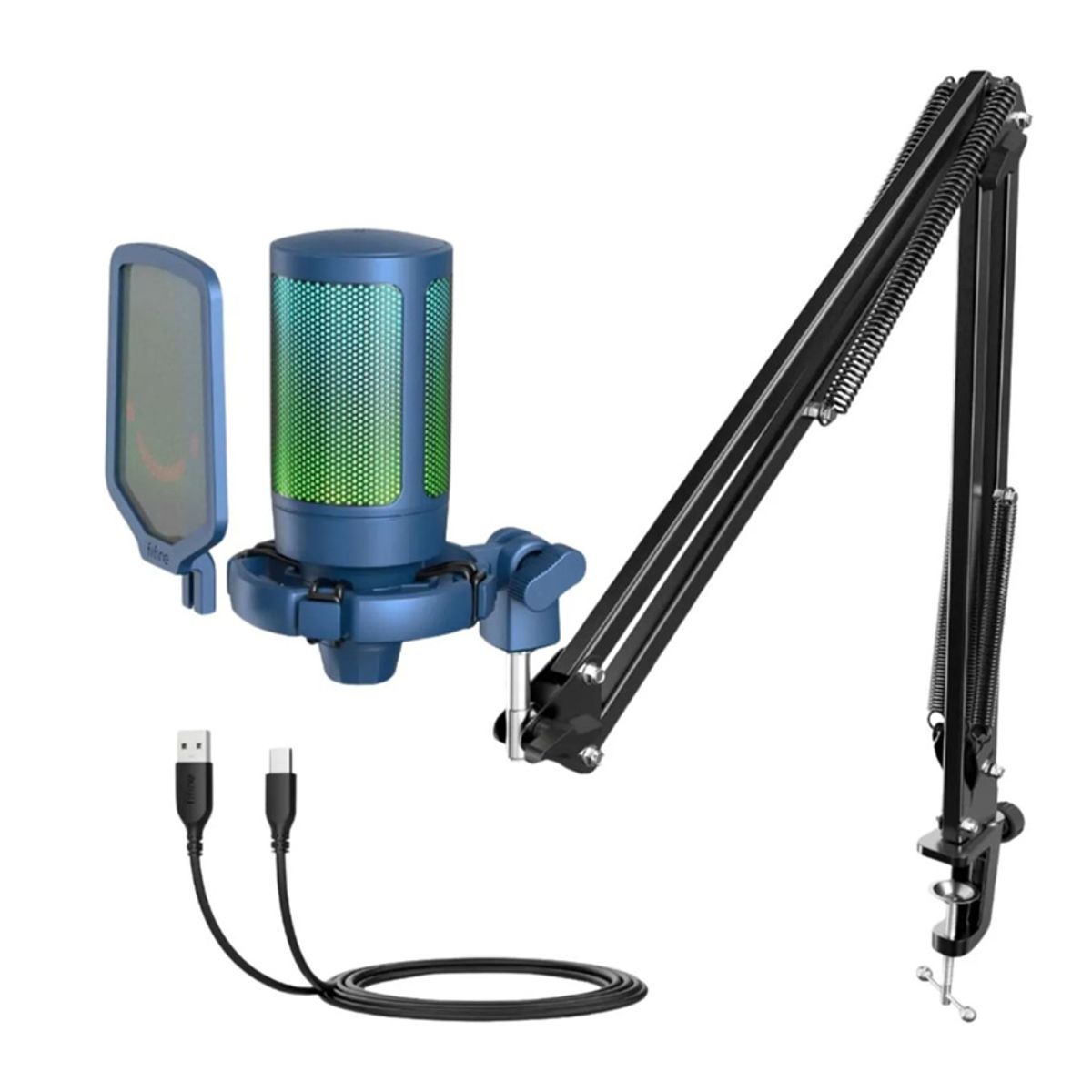 FIFINE - Micrófono Fifine A6T BLUE Soporte de brazo