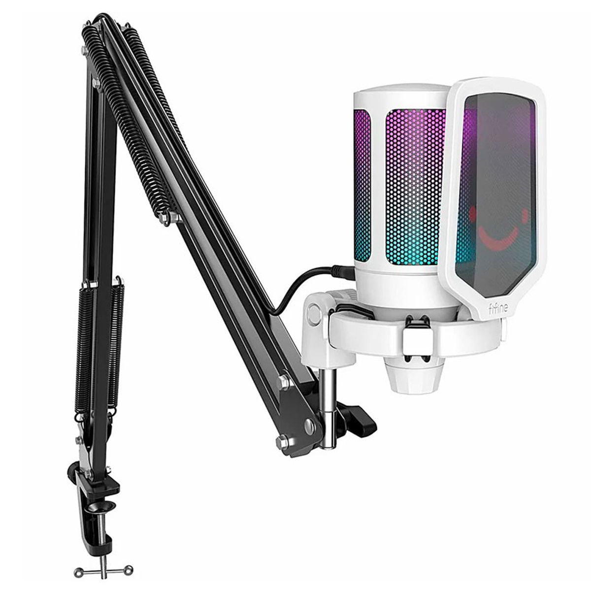 FIFINE - Micrófono Gamer Fifine A6T Blanco con Brazo Condensador