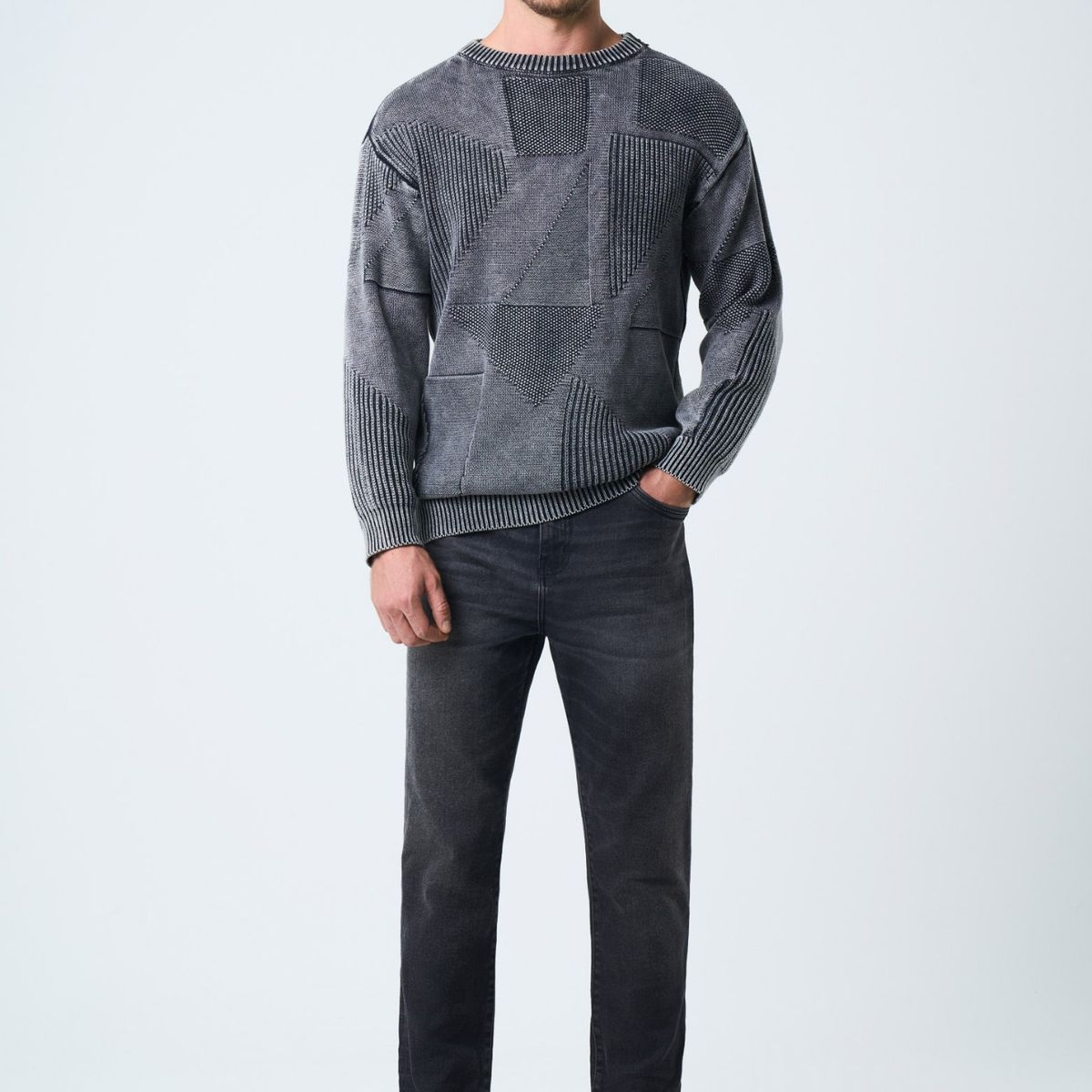 VELEZ - Vélez Jean Capri Semi Fitted Para Hombre Black Denim Gris