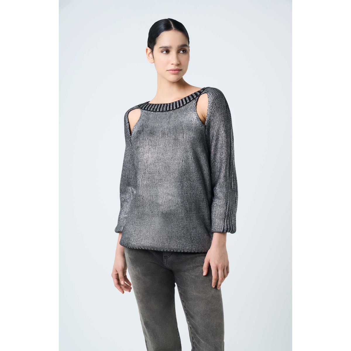 VELEZ - Vélez Jean Grey Silueta Momfit Algodón Mujer Gris