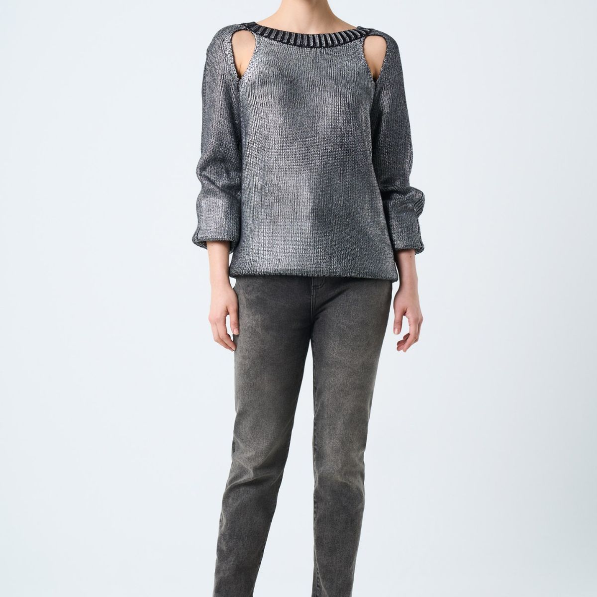 VELEZ - Vélez Jean Grey Silueta Momfit Algodón Mujer Gris