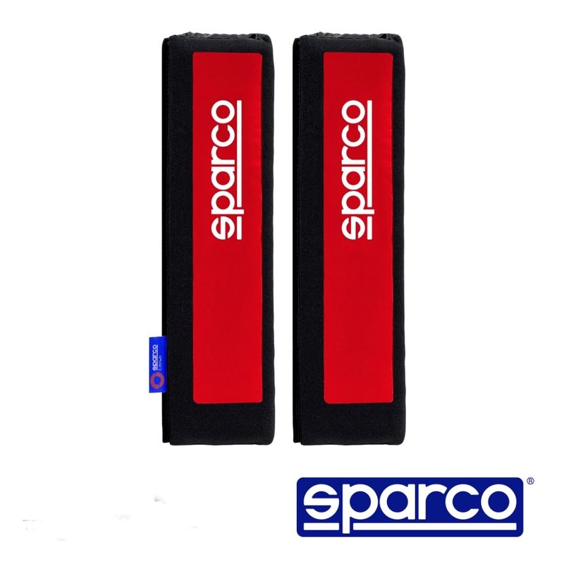 SPARCO - PROTECTOR DE CINTURON SPARCO NEGRO Y ROJO