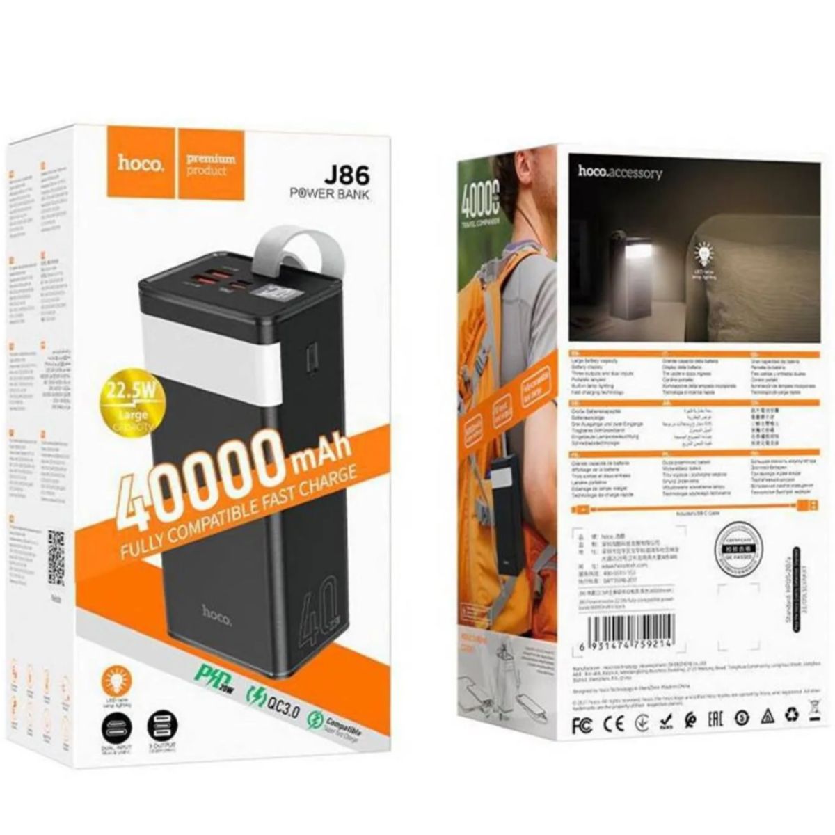 HOCO - Batería Hoco J86 Power Bank 40000 mAh Carga Rapida