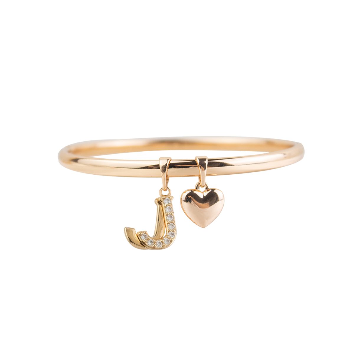 CLEO JOYAS & ACCESORIOS - Puñera Inicial J Corazón Rose