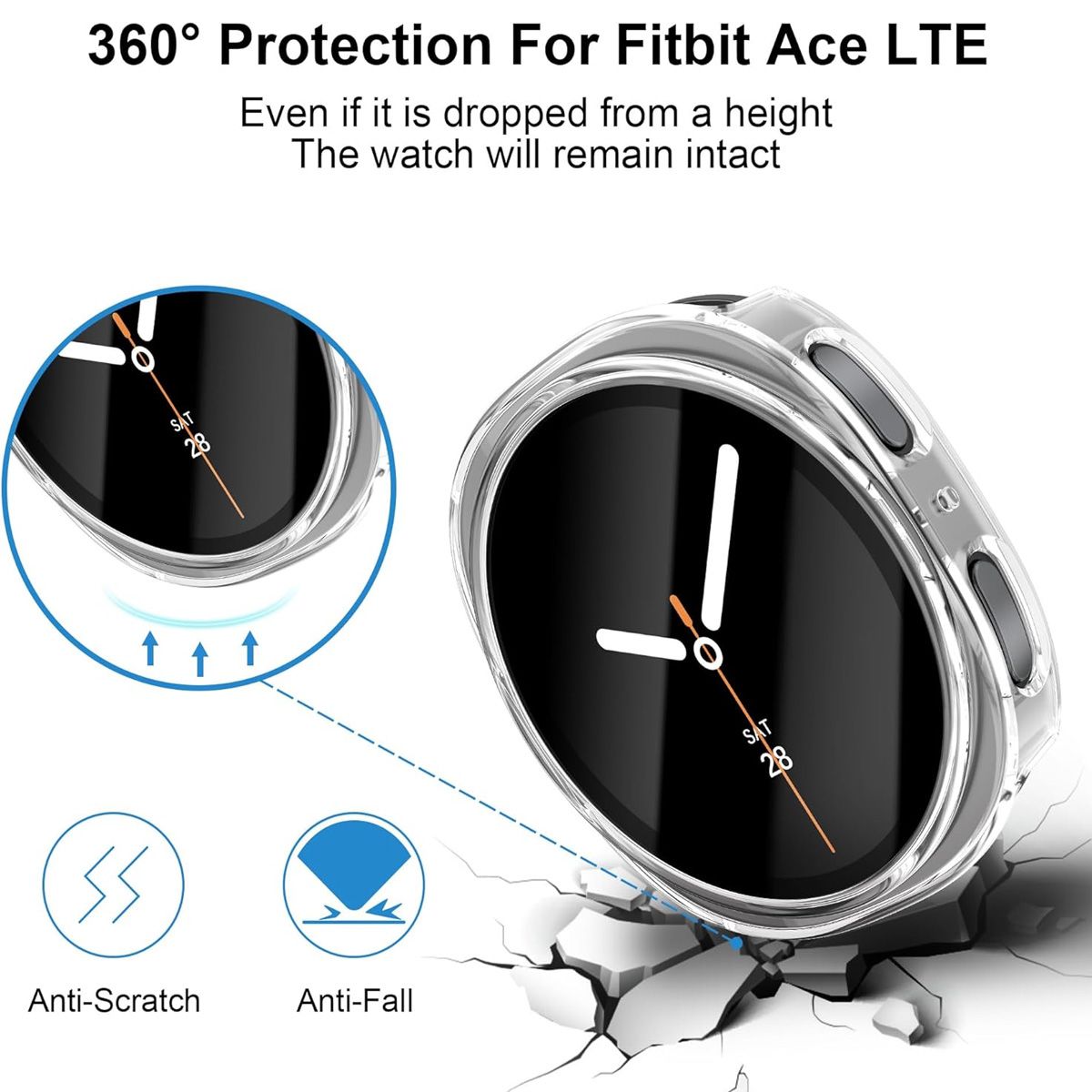 GENERICO - Bumper Case para Samsung Galaxy Watch 8 44mm Clear