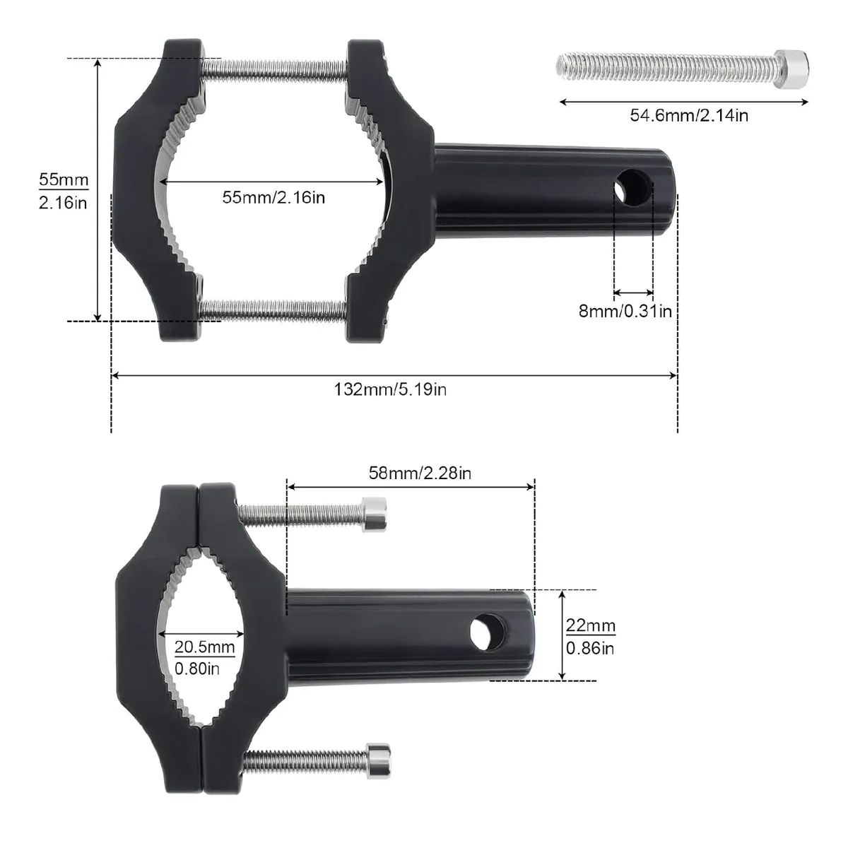 GENERICO - Soporte De Barra De Moto Faros Neblineros 2 Piezas