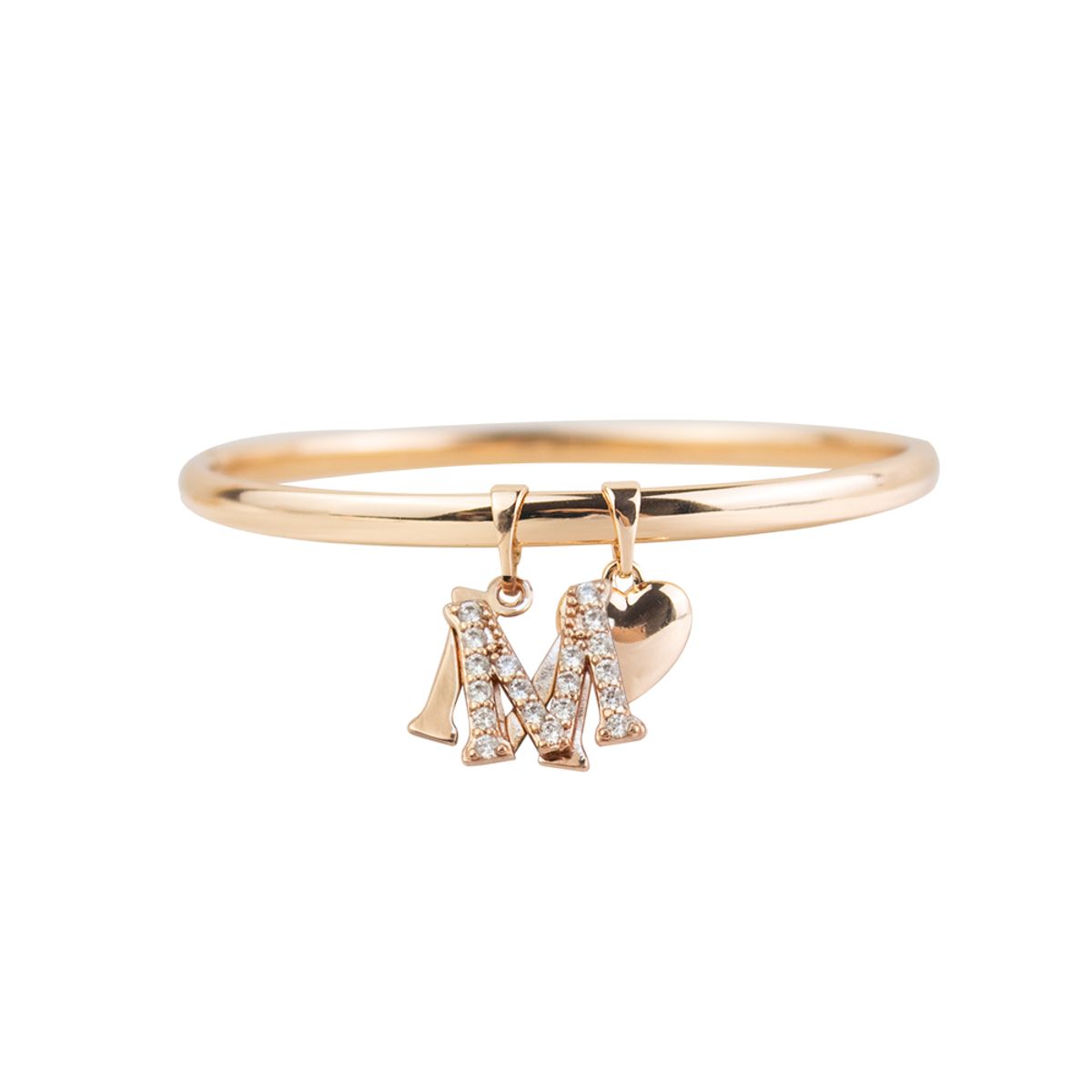 CLEO JOYAS & ACCESORIOS - Puñera Inicial M Corazón Rose