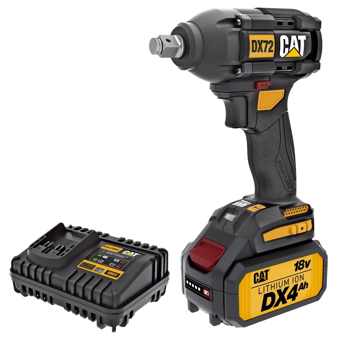 CAT - LLAVE DE IMPACTO INALAMBRICO BRUSHLESS 18V.  350N.m ½" DX72K CAT