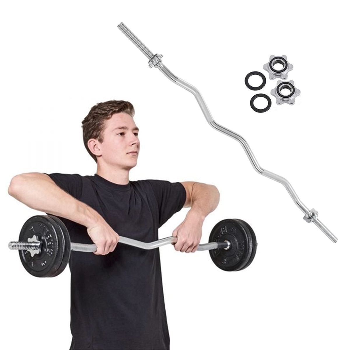 HOLGU - Barra Z Cromada Importada 1.20 + 2 Seguros