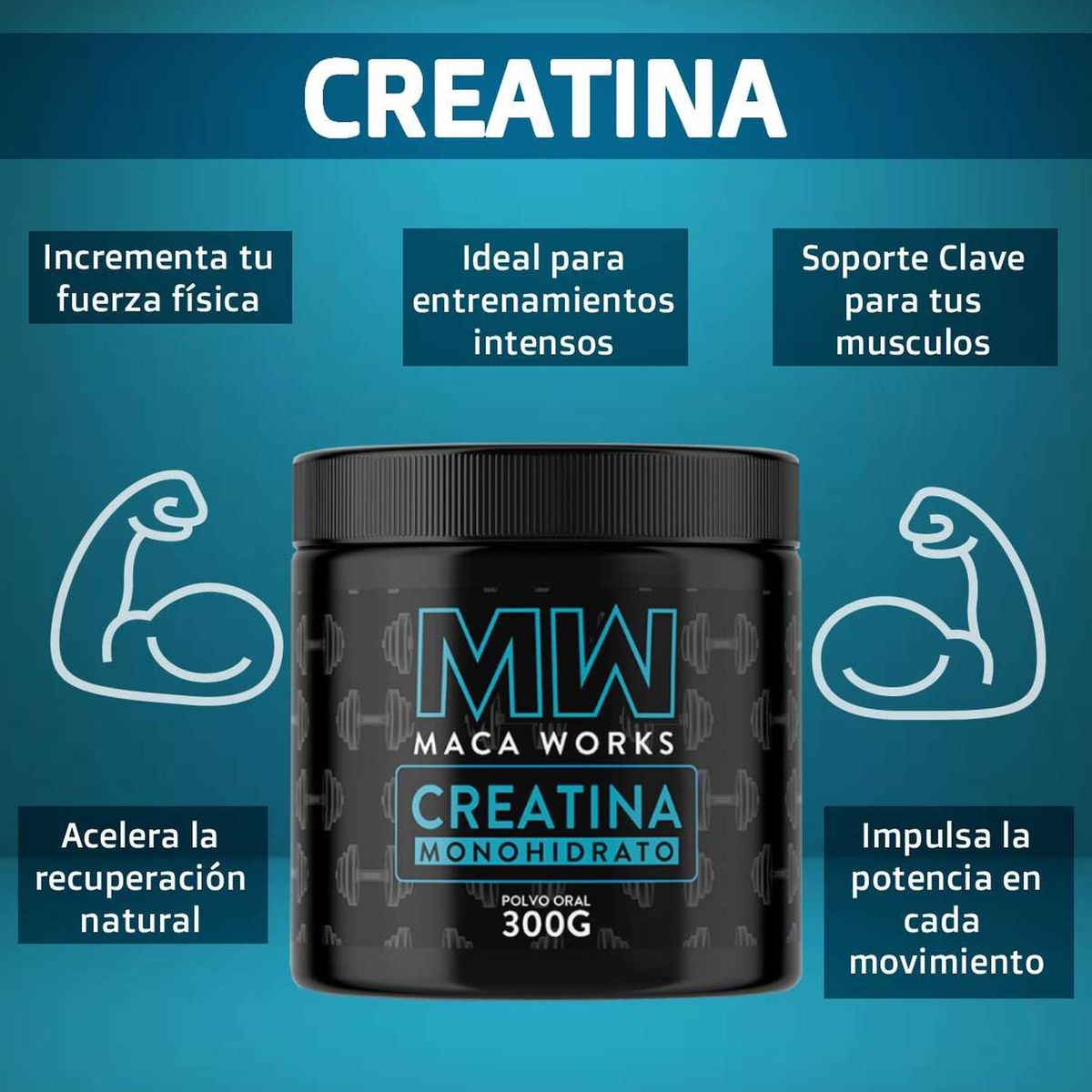 MACA WORKS - Creatina + Magnesio Duo Cápsulas Mujer Aguaje