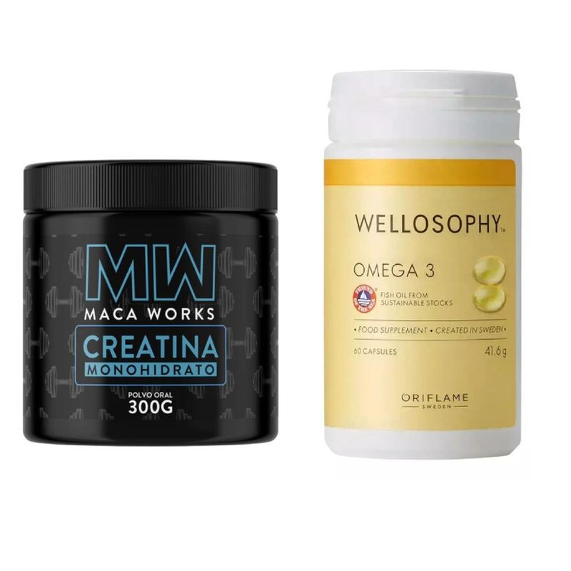 MACA WORKS - Creatina + Omega 3 Cápsulas Maca Works