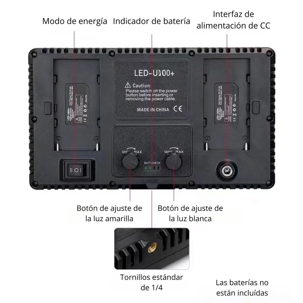 GENERICO - Panel de Luz LED 800 RGB con Control Remoto para Fotografía y Video