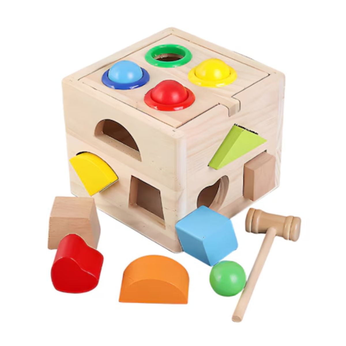 GENERICO - Cubo de Madera con Encajables y Golpes