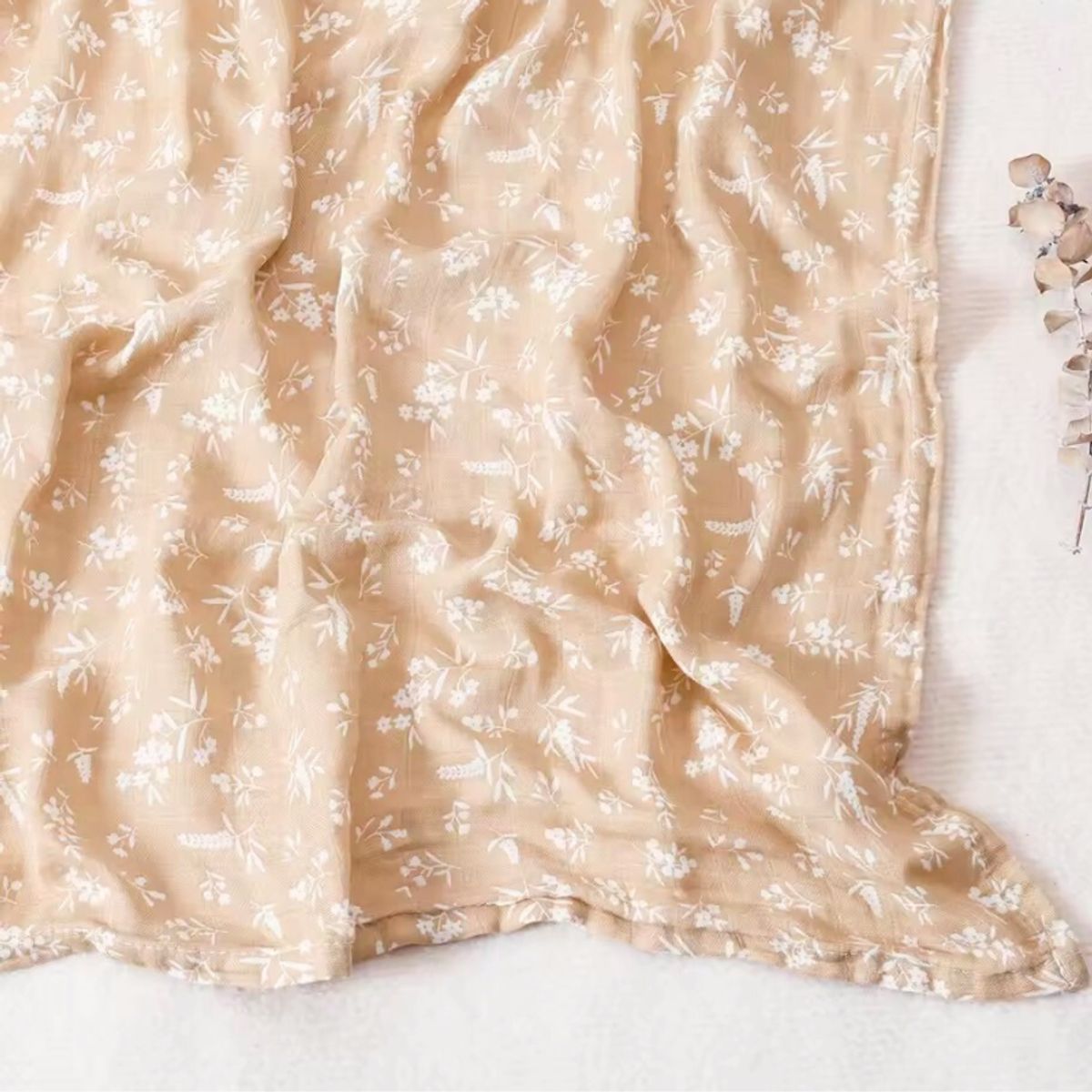 WAWA PIMA - MUSELINA BABY BEIGE FLOWERS