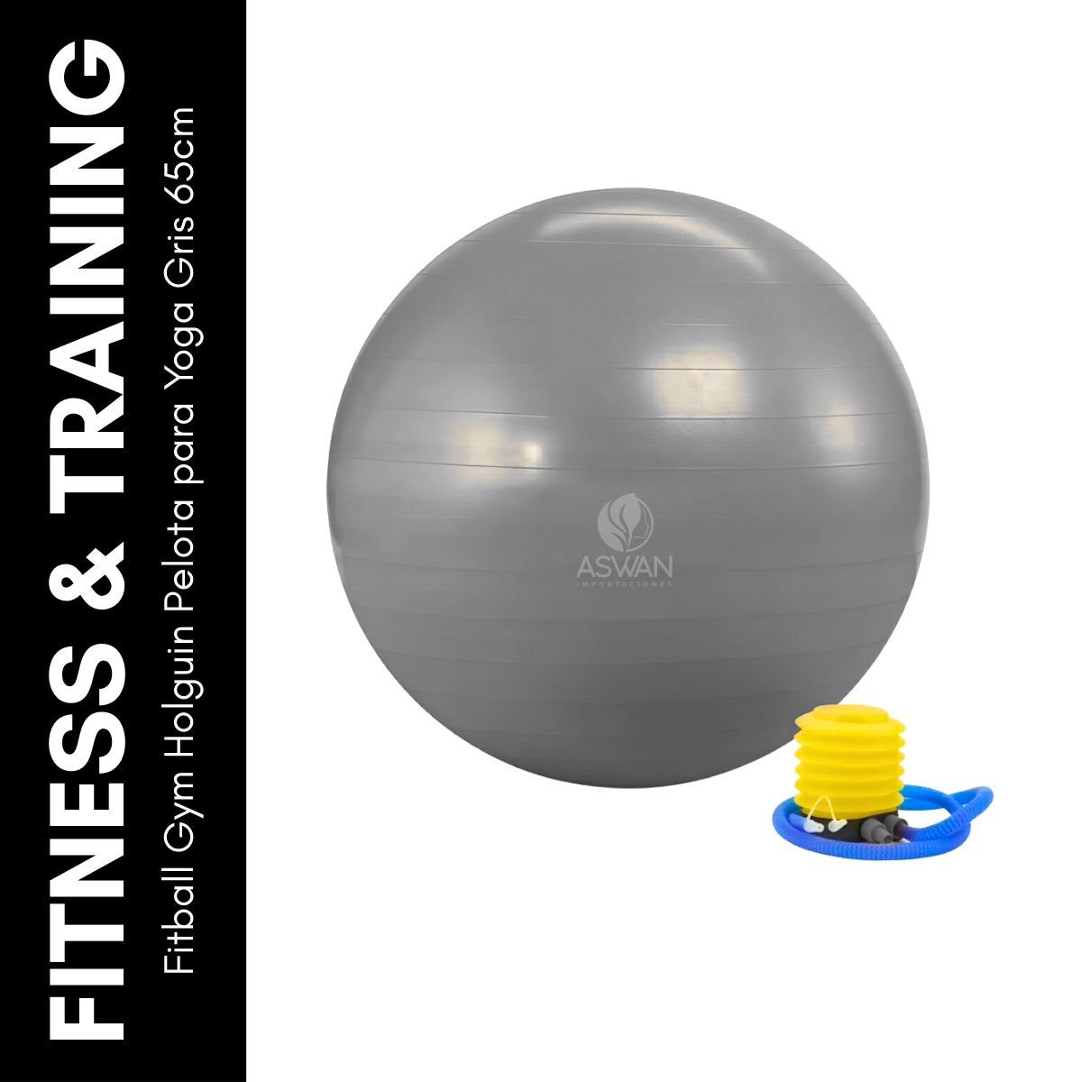 GENERICO - Fitball Gym Holguin Pelota para Yoga Gris 65 cm