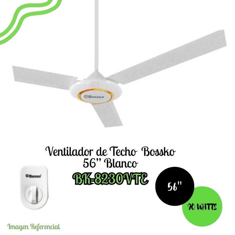 BOSSKO - Ventilador de Techo Bossko de 56" - 90 Watts BK-8230VTE