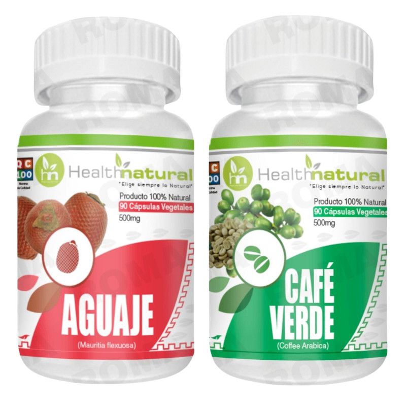 HEALTHNATURAL - AGUAJE HEALTHNATURAL 500MG + CAFÉ VERDE HEALTHNATURAL 500MG
