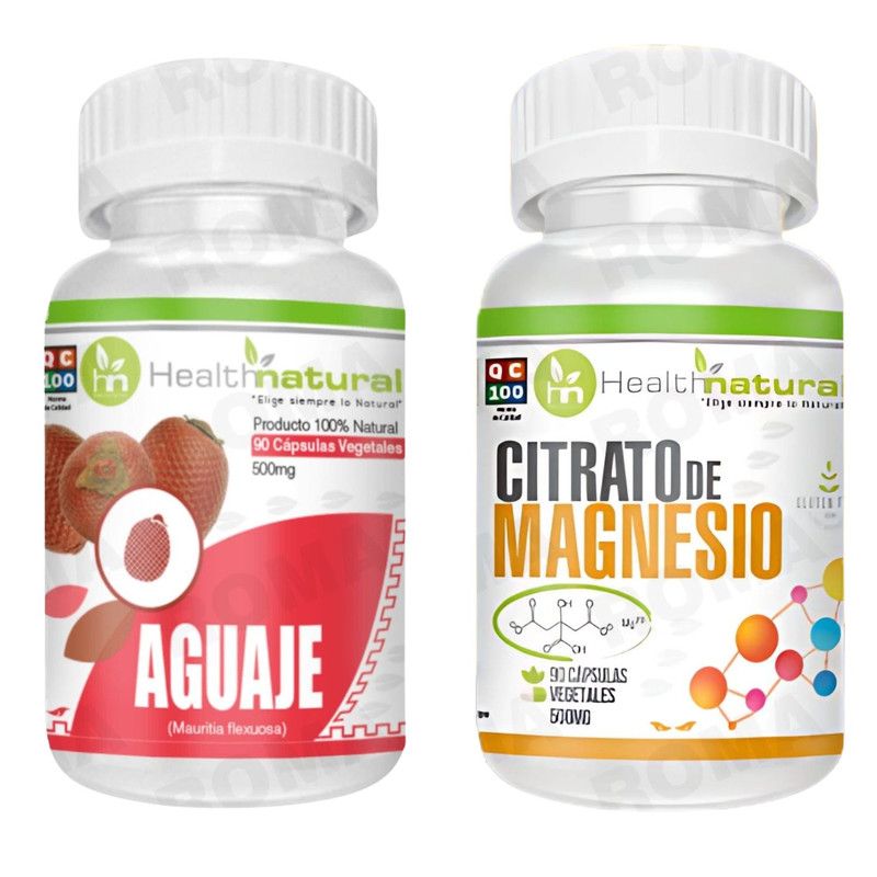 HEALTHNATURAL - AGUAJE HEALTHNATURAL 500MG + CITRATO DE MAGNESIO HEALTHNATURAL 500MG