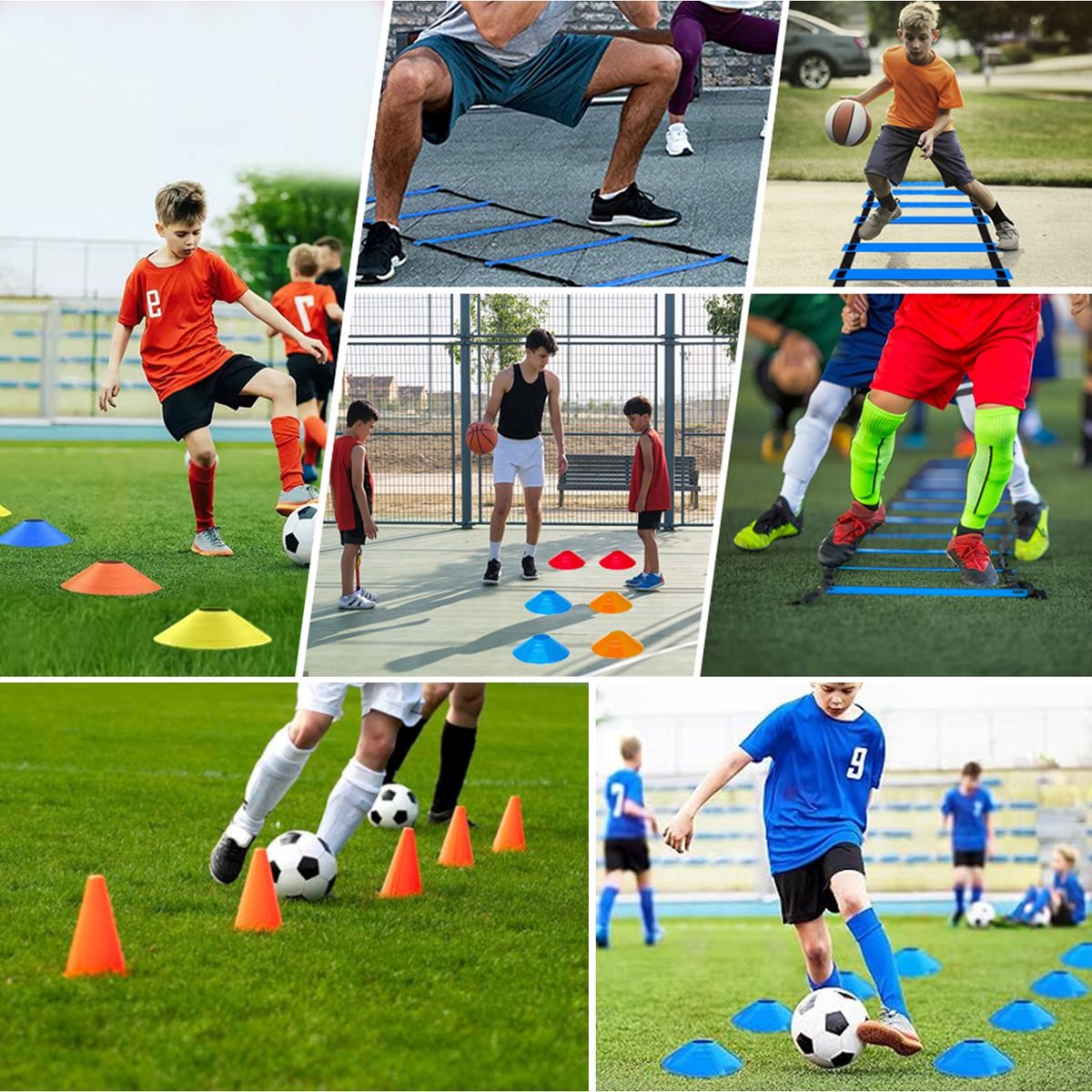 GENERICO - KIT ENTRENAMIENTO ESCALERA 10 PASOS + 10 CONOS + 10 TORTUGA + CHALECO