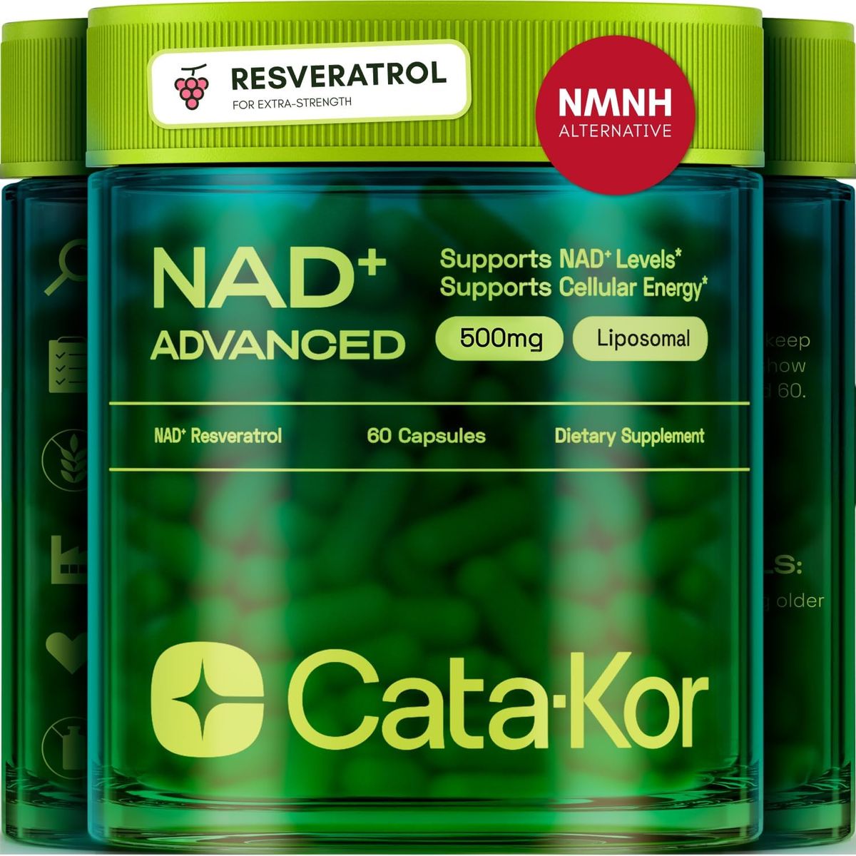 GENERICO - NAD+ Advanced con Resveratrol – Cata-Kor – 60 Cápsulas Liposomales