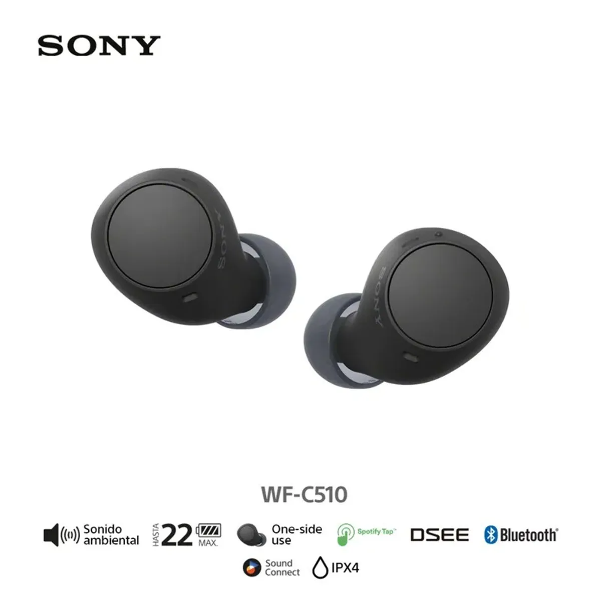 SONY - Audífonos Bluetooth SONY WF-C510 True Wireless Negro