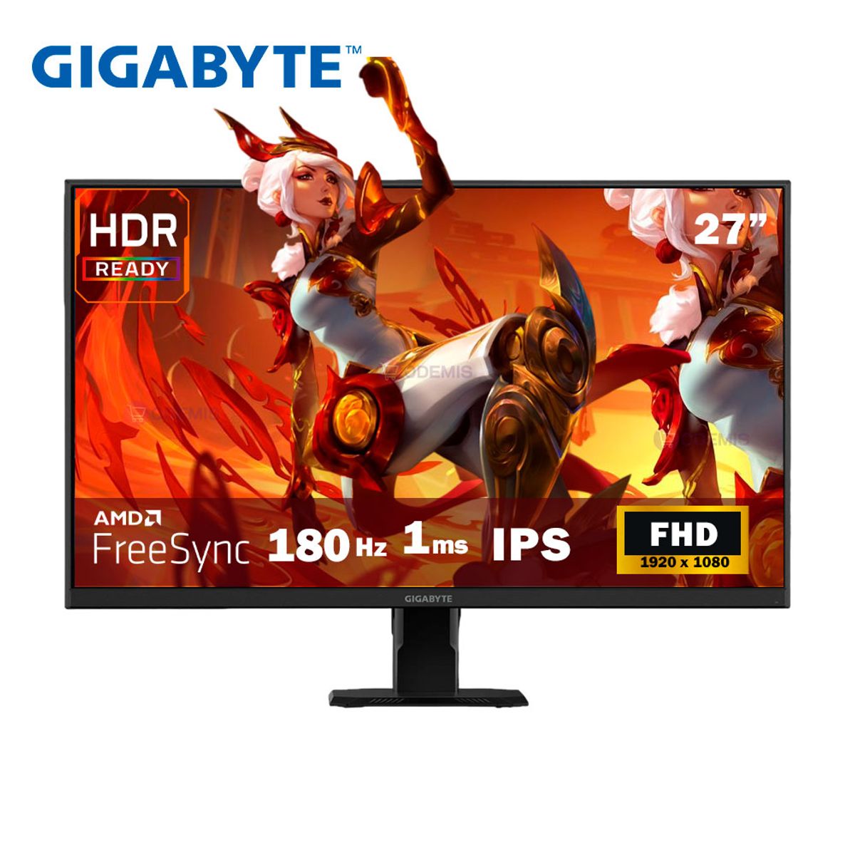 GIGABYTE - Monitor Gigabyte GS27FA 27 Full HD SS IPS 1ms 180hz HDR, AMD FreeSync