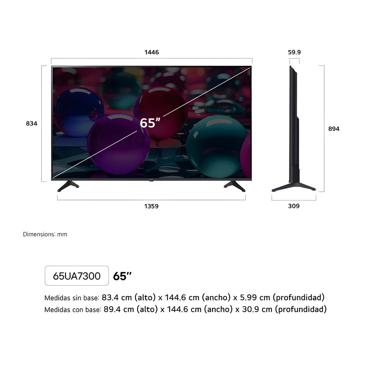 LG - Televisor LG 65 LED UHD 4K Smart TV 65UA7300PSA