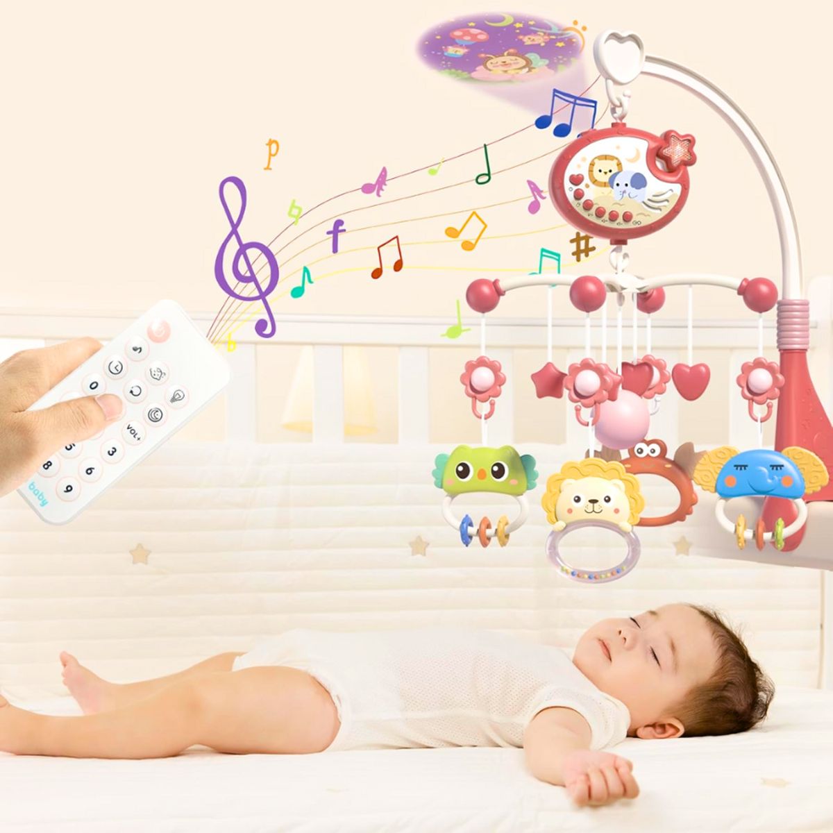 GENERICO - Juguete Movil Dulces Sueños para Cuna Rosada