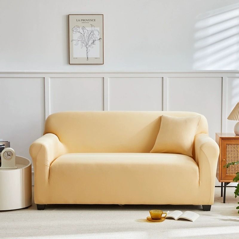 GENERICO - Funda De Muebles 3-2-1 Con 6 Cojines - Color Crema Beige