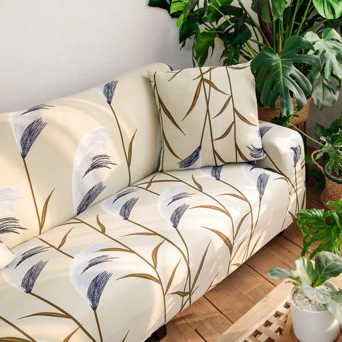 GENERICO - Funda De Muebles 3-2-1 Con 6 Cojines - Beige con diseño