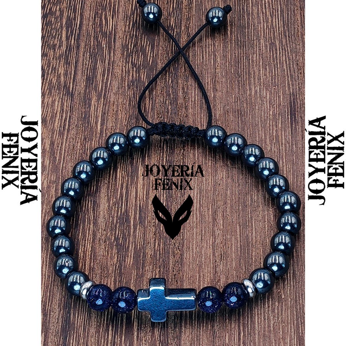 JOYERIA FENIX - Pulsera Cruz Hematita - Joyería Fenix