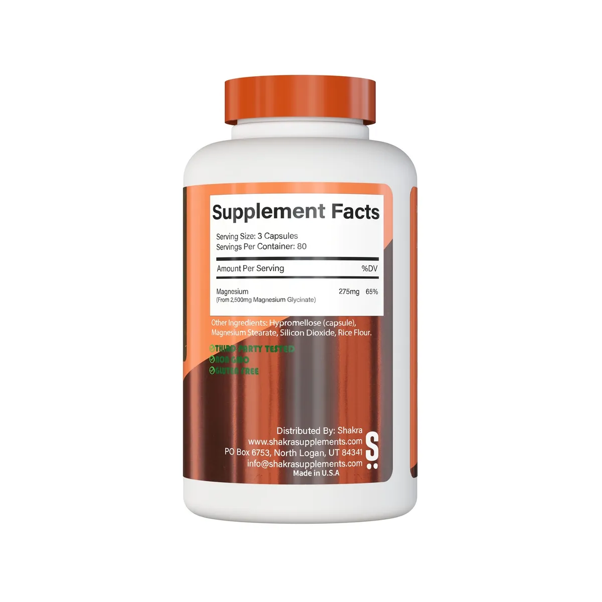 SHAKRA - Shakra Magnesio Glicinato Magnesium Glycinate 240 Capsulas