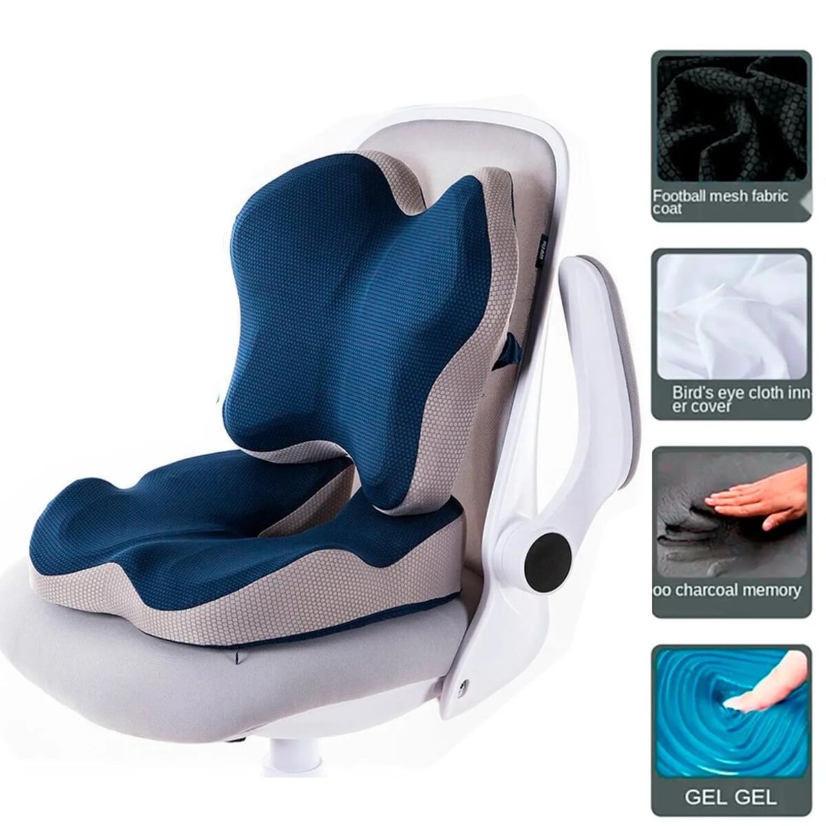 OEM - Cojin y Respaldar con Infusión de Carbón y Gel DELUXE