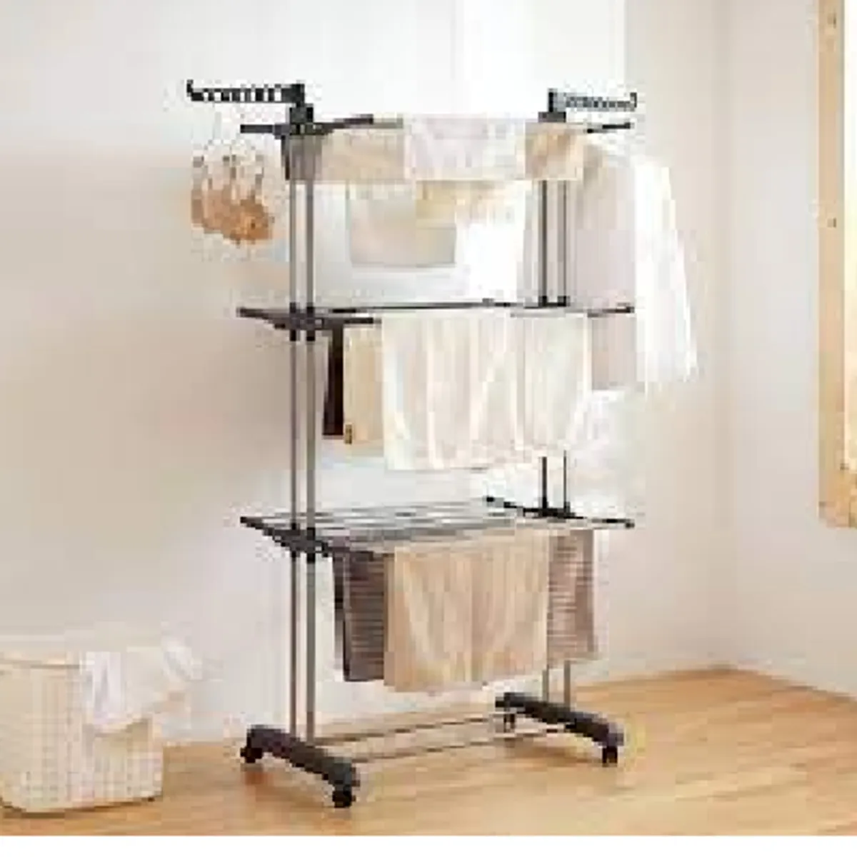 GENERICO - colgador de ropa tendedero colr negro 3 niveles