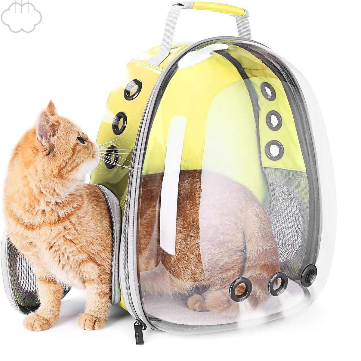 GENERICO - MOCHILA TRANSPORTADORA DE MASCOTAS AMARILLO