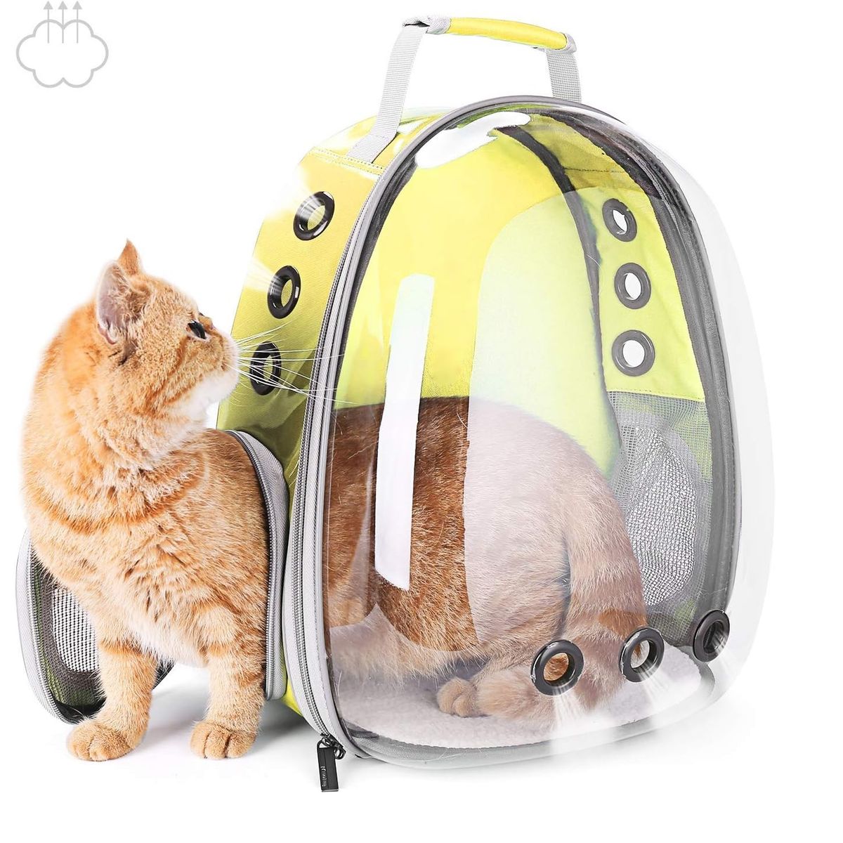 GENERICO - MOCHILA TRANSPORTADORA DE MASCOTAS AMARILLO