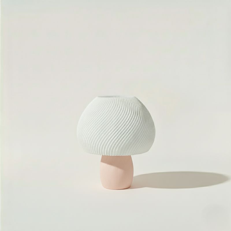 GENERICO - Lámpara Seta de impresión 3D blanco y rosado