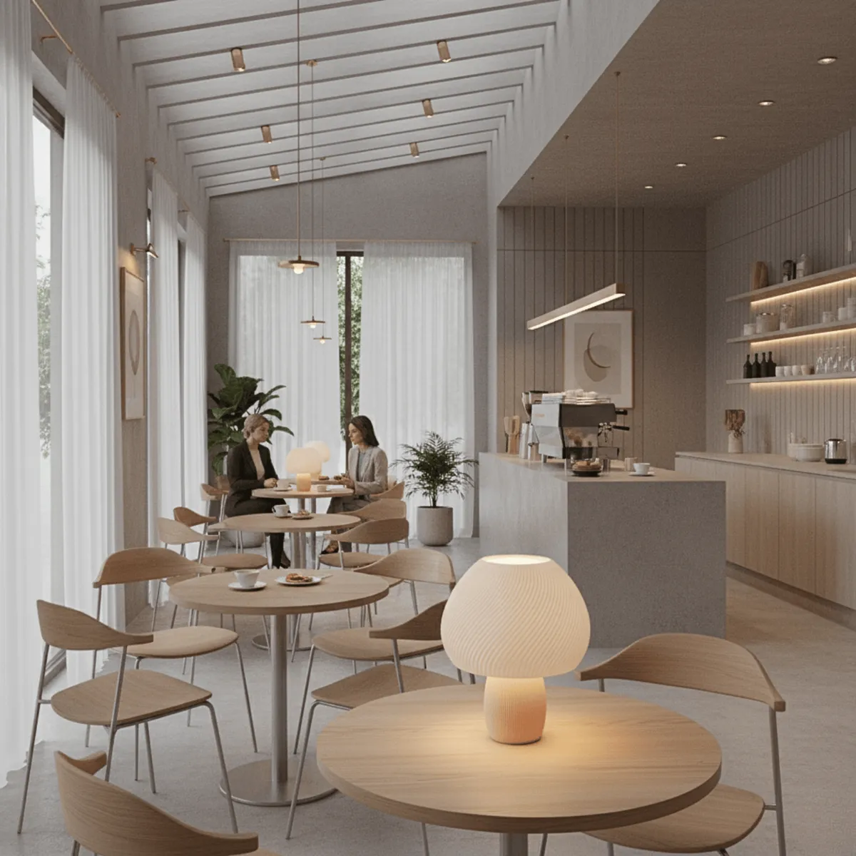 GENERICO - Lámpara Seta de impresión 3D blanco y rosado