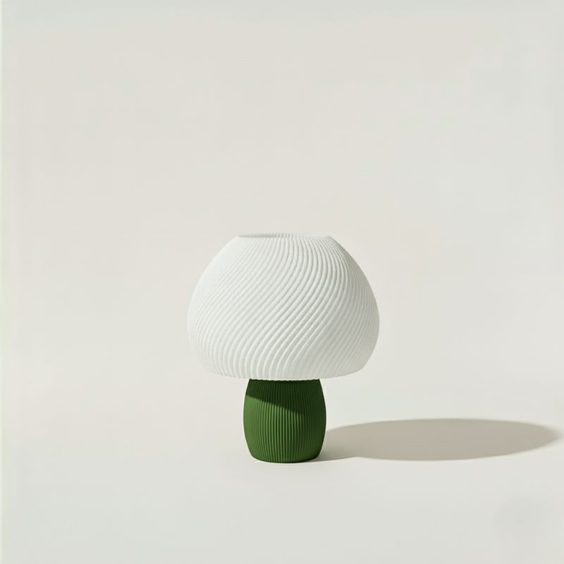 GENERICO - Lámpara Seta de impresión 3D blanco y verde